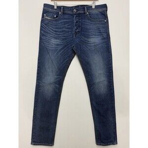 Diesel Jeans Men 34x30 Blue Tepphar Slim Carrot Stretch Denim 0853T Button Fly